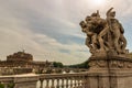 Saint Angel Castle and bridge over the Tiber river in Rome, Italy. Castel Sant`Angelo. Royalty Free Stock Photo