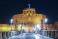 Saint Angel Castle Castel Sant Angelo and bridge Ponte Sant Angel, Rome, Italy Royalty Free Stock Photo