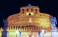 Saint Angel Castle Castel Sant Angelo and bridge Ponte Sant Angel, Rome, Italy Royalty Free Stock Photo