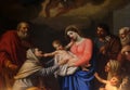 Saint Anne adores the Child by Stefano Tofanelli, Basilica of Saint Frediano, Lucca, Italy Royalty Free Stock Photo