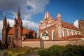 Saint Anne church St. Francis and St. Bernard church in Vilnius, Lithuania. Royalty Free Stock Photo