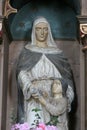 Saint Anne, statue on the altar of the Holy Family in the church of the St Nicholas in Lijevi Dubrovcak, Croatia Royalty Free Stock Photo