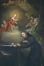 Saint Anthony adores baby Jesus