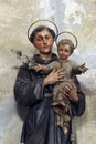 Saint Anthony of Padua holding baby Jesus Royalty Free Stock Photo