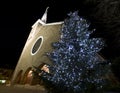 Saint Anthony of Padua Reformed Church in Budapest at christmas time Royalty Free Stock Photo