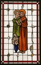 Saint Anthony of Padua, stained glass window in the Church of Saint Anne in Bjelovar, Croatia