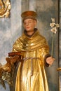 Saint Anthony statue on the Sacred Heart of Jesus altar in the church of Saint George in Plesivica, Croatia