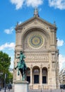 Saint-Augustin church and equestrian statue of Joan of Arc in Paris, France