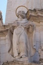 Saint Augustine of Hippo, detail of Holy Trinity plague column in front of Matthias Church in Budapest