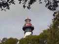 Saint Augustine lighthouse against an overcast day Royalty Free Stock Photo