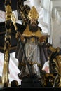 Saint Augustine, statue on the pulpit in the Church of Saint Catherine of Alexandria in Zagreb