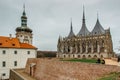 Saint Barbara Church, Czech Chram sv. Barbory, in Kutna Hora, Czech republic.Famous Gothic catholic church in central Europe, Royalty Free Stock Photo