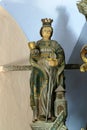 Saint Barbara, statue on the altar of Saint Anthony the Hermit in the church of Saint Peter in Petrovina, Croatia