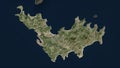 Saint Barthelemy highlighted. Low-res satellite