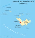 Saint Barthelemy Political Map Royalty Free Stock Photo