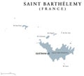 Saint Barthelemy political map Royalty Free Stock Photo