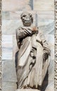 Saint Bartholomew the Apostle, statue on the Milan Cathedral, Duomo di Santa Maria Nascente, Milan, Italy Royalty Free Stock Photo