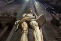 Saint Bartholomew staue inside Milan Cathedral
