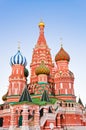 Saint Basil Cathedral on Red square, Moscow at sunset Royalty Free Stock Photo