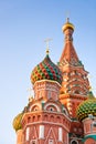 Saint Basil Cathedral on Red square, Moscow at sunset Royalty Free Stock Photo