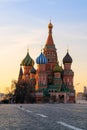 Saint Basil Cathedral at Red Square during sunrise in Moscow Royalty Free Stock Photo