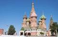 Saint Basil Cathedral and Vasilevsky Descent of Red Square in Moscow Kremlin, Russia Royalty Free Stock Photo