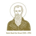 Saint Basil the Great 330-379 was a Byzantine bishop of Caesarea. He was an influential theologian who supported the Nicene Cree Royalty Free Stock Photo