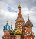 Saint Basil`s Cathedral close up view on Red Square in Moscow, Russia Royalty Free Stock Photo