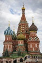 Saint Basil`s Cathedral close up view on Red Square in Moscow, Russia Royalty Free Stock Photo