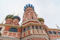 Saint Basil`s Cathedral on Red Square in snowfall. Moscow. Russia Royalty Free Stock Photo