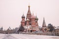 Saint Basil Cathedral in Red Square in winter Moscow, Russia Royalty Free Stock Photo