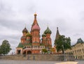 Saint Basil`s Resurrection Cathedral tops on the Moscow Russia. Red Square Royalty Free Stock Photo