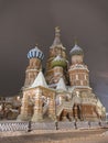 Saint Basil`s Resurrection Cathedral tops on the Moscow Russia. Red Square Royalty Free Stock Photo