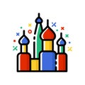 Saint Basil's Cathedral colourful vector illustration. Moscow landmark icon. Royalty Free Stock Photo