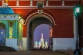 Saint Basil's Cathedral illuminated at evening, Moscow, Russia Royalty Free Stock Photo