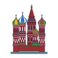 Saint basils cathedral icon, flat design