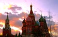 Saint Basils cathedral on the Red Square in Moscow in summer Royalty Free Stock Photo