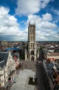 Saint Bavo Cathedral and Sint-Baafsplein, view from Belfry. Ghen