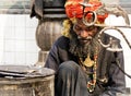 Saint beggar in Nizamuddin shrine in Delhi