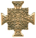 Saint Benedict Medal Gold Cross Royalty Free Stock Photo