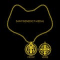 Saint Benedict Medal Golden Royalty Free Stock Photo