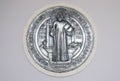 Saint Benedict, relief in the Church of Saint Benedict in Micevec, Zagreb Royalty Free Stock Photo