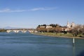 Saint-Benezet bridge and Avignon city Royalty Free Stock Photo