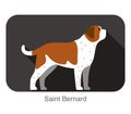 Saint Bernard dog body flat icon design, vector illustration Royalty Free Stock Photo