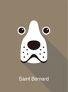 Saint Bernard dog face flat icon design, vector illustration Royalty Free Stock Photo