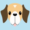 Saint Bernard dog head illustration in flat style