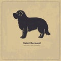 Saint Bernard dog silhouette