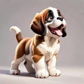 Saint bernard happy family pet puppy dog isolated