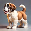 Saint bernard large puppy dog cute cartoon character