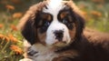 a Saint Bernard puppy in a charming Royalty Free Stock Photo